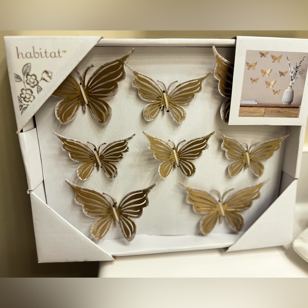 Butterfly home wall decor, wall decor, butterfly decor, gold wall decor.